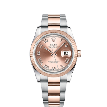 Datejust 36 Pink Roman Numeral Oyster Bracelet Watch 116231