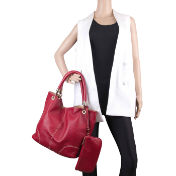 Flair Grainy Leather Reversible Sac Red