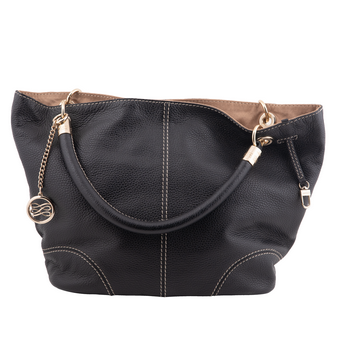 Black Flair Reversible Leather Hobo Shoulder Bag