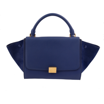 Blue Leather & Suedde Trapeze Bag (New)
