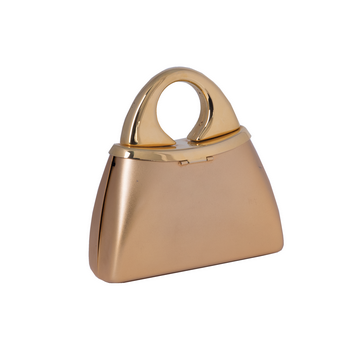 Gold Metallic Mini Evening Top Handle Bag