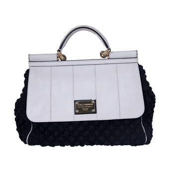 Black White Bi-color Miss Sicily Tricot Limited Edition Bag