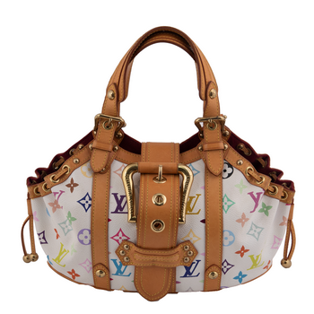 White Multicolor Thede Top Handle Bag