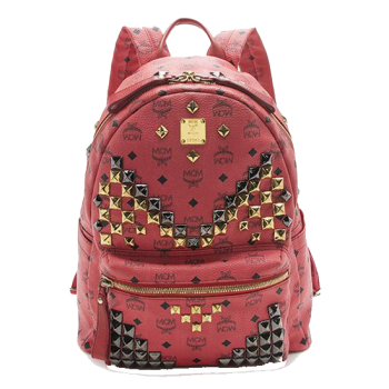 Red Visetos Studded Stark Medium Backpack