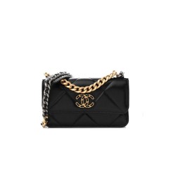 Black Micro Leather Chanel 19 (New)