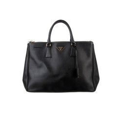 Black Galleria Lux Double Zip Large Tote Bag
