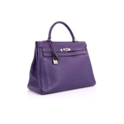 Purple Kelly 35 Togo Leather Palladium Handbag