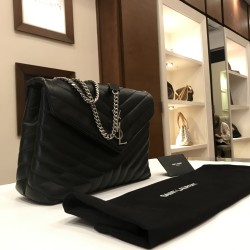 PERSONALIZED BLACKBLACK LOULOU LEATHER LARGE GOLD HARDWARE (NEW) BY YVES SAINT LAURENT IN EGYPT - PEPPER'S LUXURY