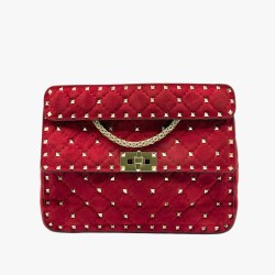 Valentino Garavani Dark Red Suede Rockstud Spike Bag – GHW (preorder)