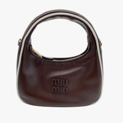 Miu Miu Radica Brown Lambskin Wander Bag with White Trim – GHW (preorder)
