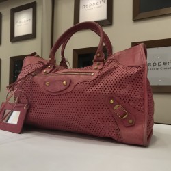 Fuchsia Perforated City Giant Motorcross Shoulder Bag