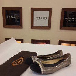 Tod's Silver/Black Nubuck Leather and Suede Cap Toe Ballet Flats