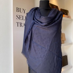 Louis Vuitton Monogram Classic Scarf in navy blue