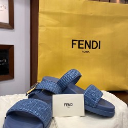 the light blue fendi slide flat sandal