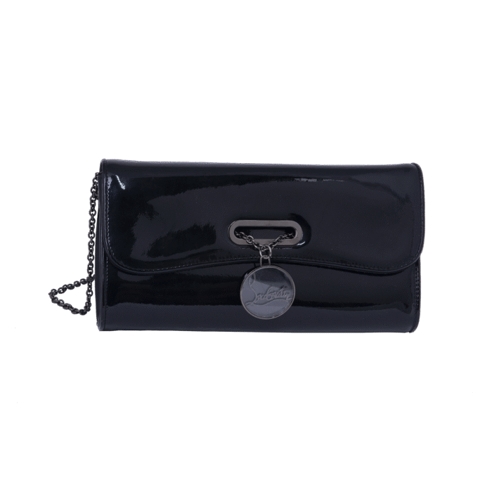 Black Riviera Patent Leather Clutch Bag (New)