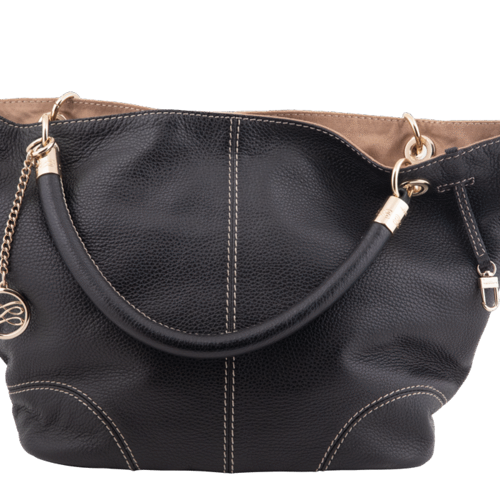 Black Flair Reversible Leather Hobo Shoulder Bag