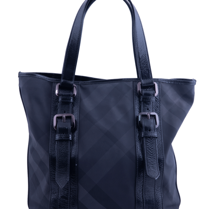 Black Checkhouse Shopping Tote