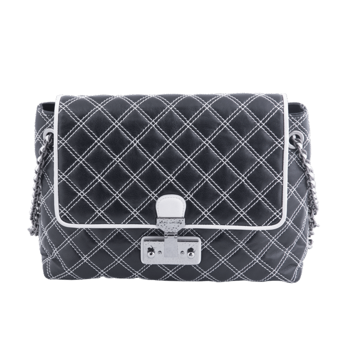 Black Quitled Flap Shoulder Crossbody Bag