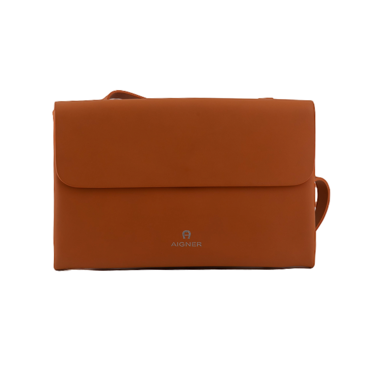 Orange Leathe Squared Backpack