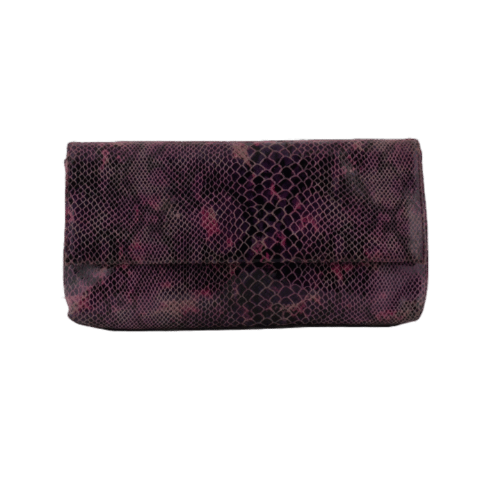 Purple Python embossed Clutch