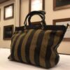 Brown X Black Zucca Stripes Tote Shoulder Bag