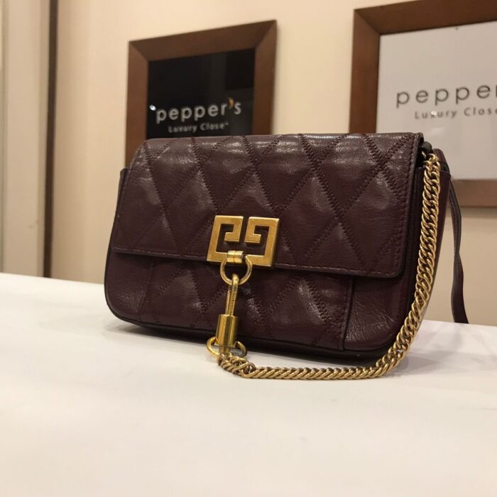 Burgundy Leather Mini Pocket cross shoulder bag