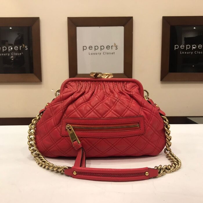 RED STAM QUILTED LEATHER BAG MEDIUM - RED CROSS BAG