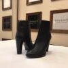 BLACK CONTIGO ITALY LEATHER ANKLE BOOTS LOW HEEL