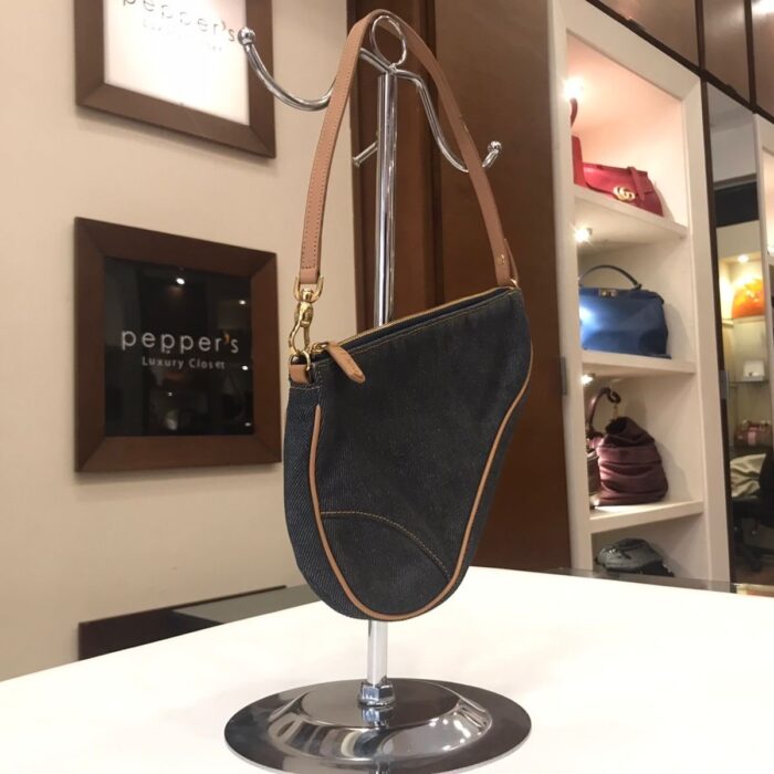 Blue Denim Mini Saddle Shoulder Bag