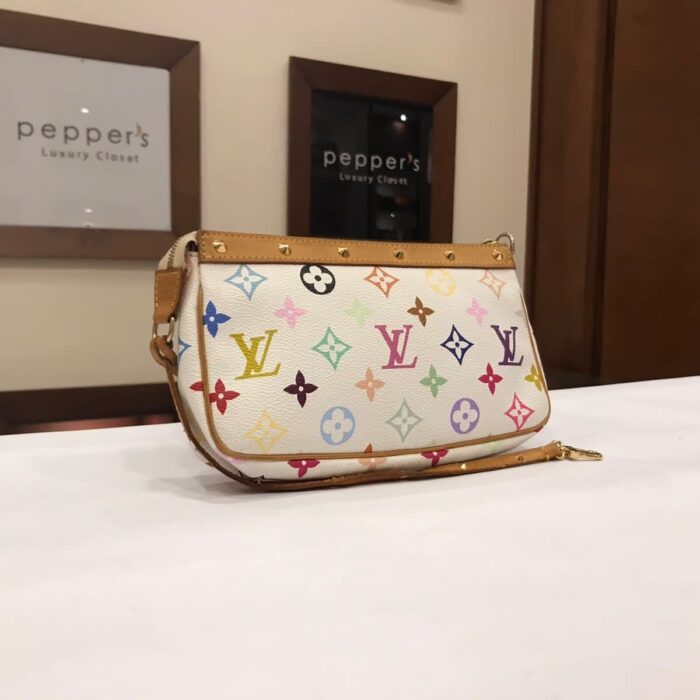 Louis Vuitton Monogram Multicolor Pouch White