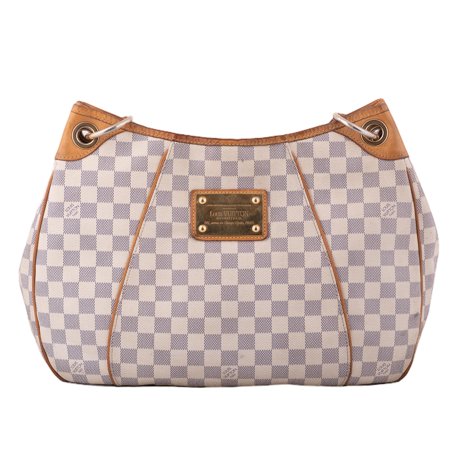 Louis Vuitton Beige x White Damier Azur Canvas Galliera PM