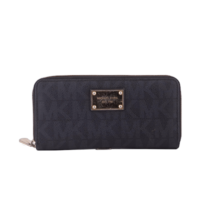 Olive Monogram Zip Around Wallet