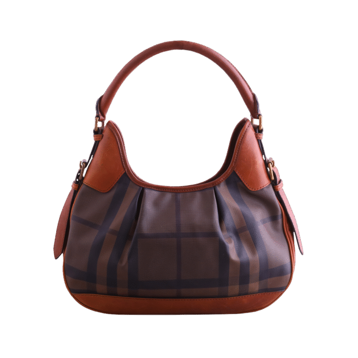 Brown x Olive Checkhouse PVS hobo shoulder bag
