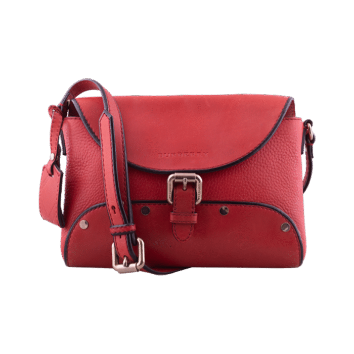 Red Small Pebbled leather satchel shoulder bag