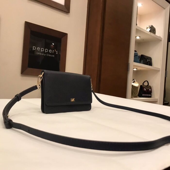 NAVY BLUE PEBBLED LEATHER CONVERTIBLE PHONE CASE