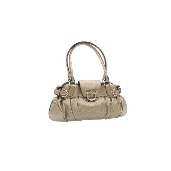 BEIGE MARISA LEATHER SHOULDER BAG