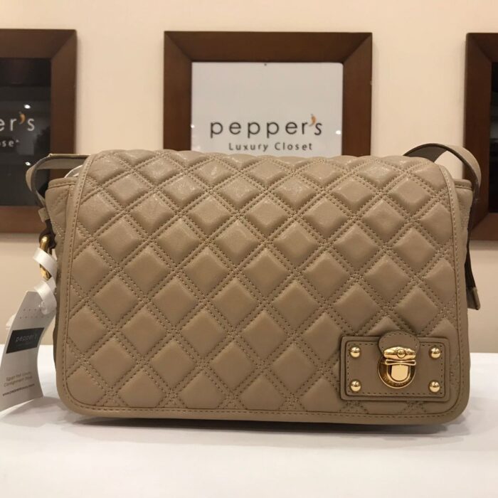 BEIGE LEATHER HANDBAG