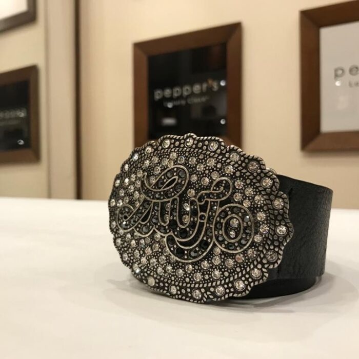 LEATHER BELT WITH LOGO