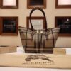 SMOKE HOUSE CHECK COATED CANVAS AND LEATHER TOTE