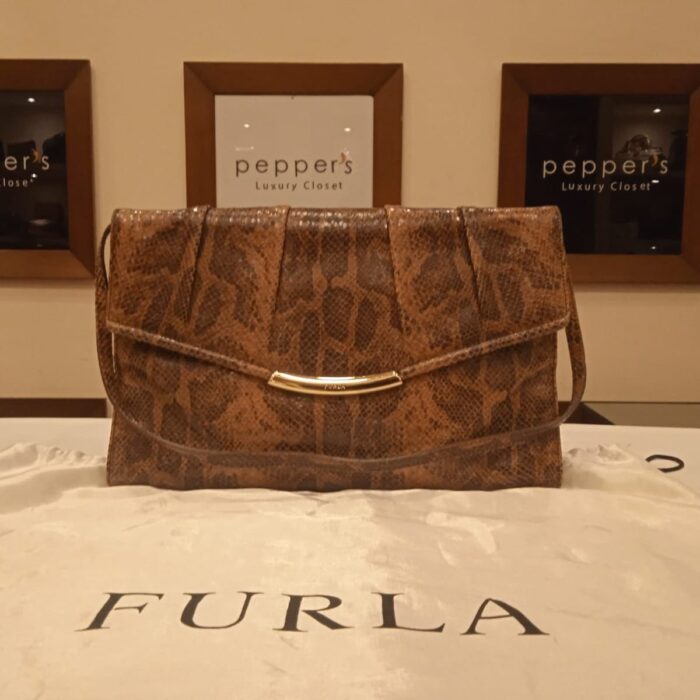 FURLA PAYTHON EMBOSSED LEATHER