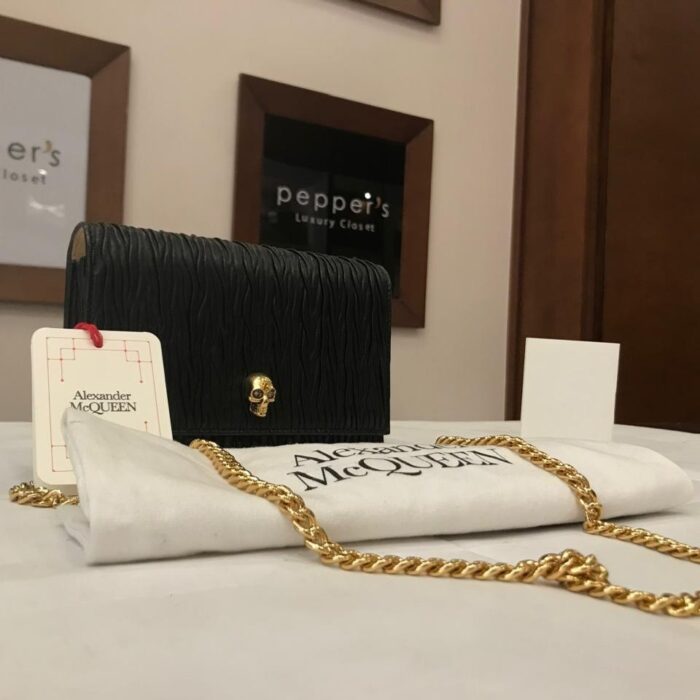 Alexander McQueen Textured Skull-embellished Mini Bag