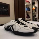 White X Black Open-back Sneakers